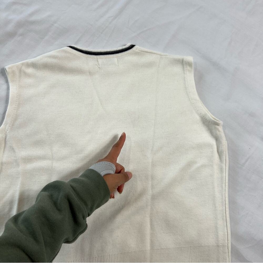 Academia Cottagecore Women's Sweater Vest Crew Neck Cream Soft Goth Granola Girl - Picture 7 of 7